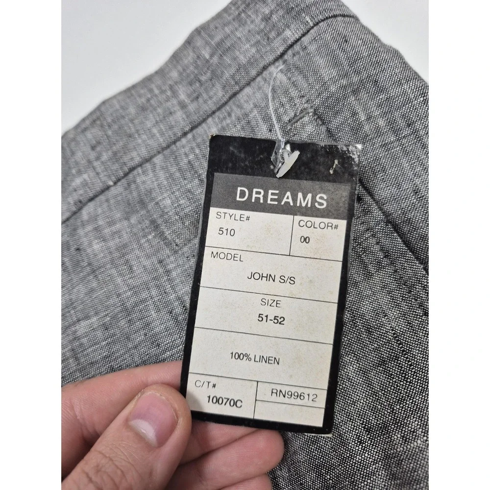 Dreams Dress Pants Mens 51x36 Gray Linen Pleated Relaxed Big Tall Casual NWT